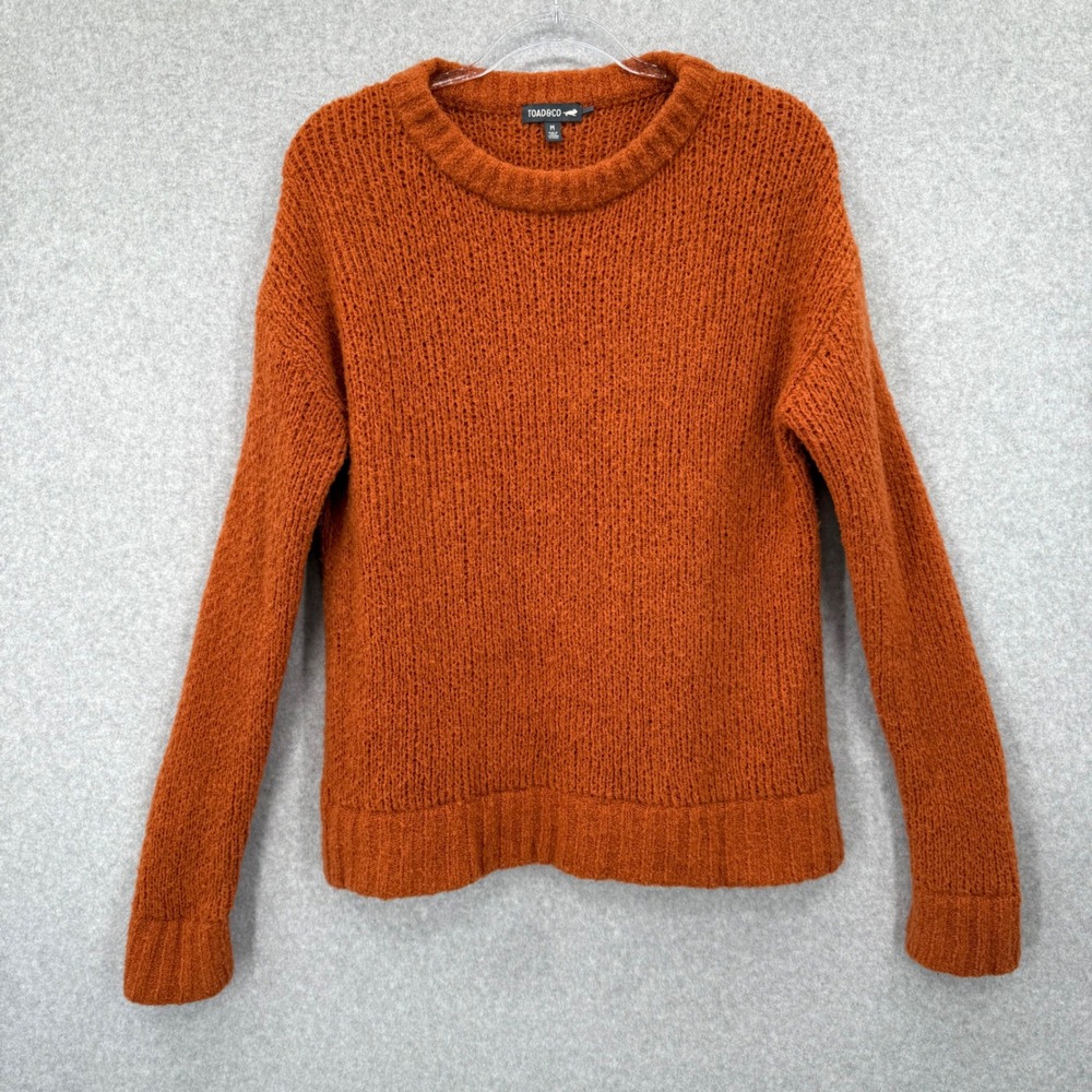 Toad&Co Cozy Crewneck Sweater in Burnt Orange